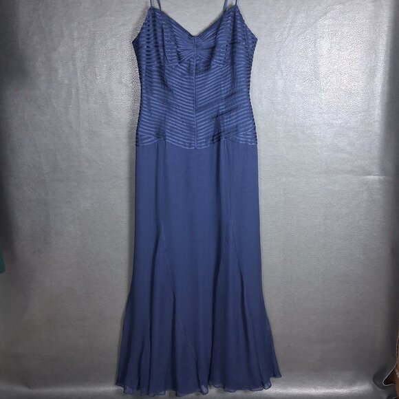Liancarlo Dress Womens 12 Gown Silk Sweetheart Formal Evening Navy Blue - Picture 1 of 11
